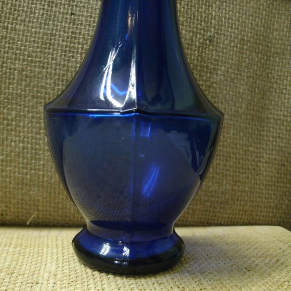 Hazel Atlas Vintage Cobalt Blue Glass Vase - Picture 7 of 16